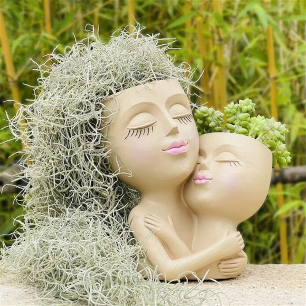 Double Face Planters Pots Head Planter for Indoor Plants, Great Unique Gifts